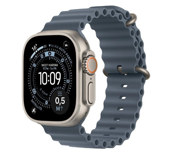 Apple Watch Ultra 3 (2025) GPS + Cellular 49mm Natural Titanium Case Ocean Band Anchor Blue EU