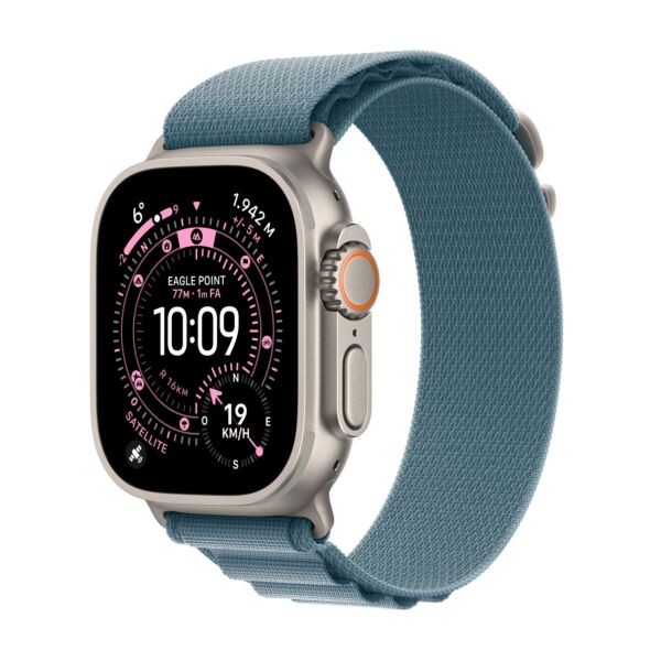 Apple Watch Ultra 3 (2025) GPS + Cellular 49mm Natural Titanium Case Alpine Loop Light Blue M EU