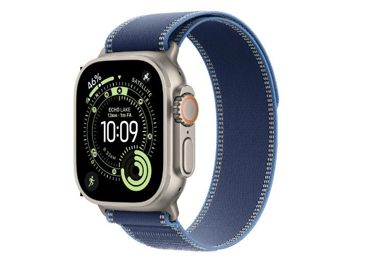 Apple Watch Ultra 3 (2025) GPS + Cellular 49mm Natural Titanium Case Blue/Bright Blue Trail Loop M/L EU